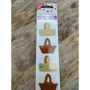 NOS VTG Mrs. Grossman’s Basket Stickers 3 Sheets Easter Scrapbooking 90’s Weave